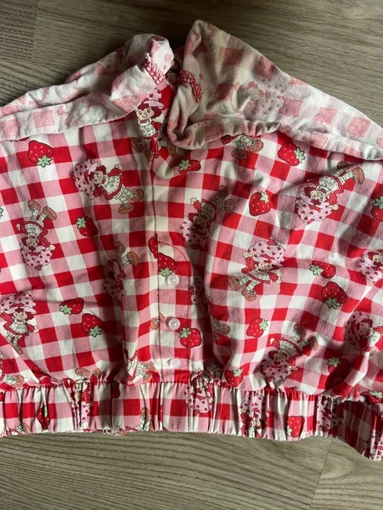 Strawberry Shortcake Gingham Pajama Shorts Sweet Character Lounge Wear Size L - Picture 13 of 15